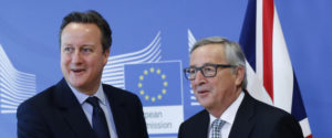 16/02/2016 Bruxelles, il presidente della Commissione Europea Jean-Claude Juncker riceve il primo ministro britannico David Cameron