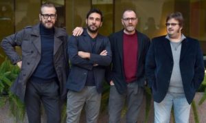 (L-R) Italian actors/cast members Marco Giallini, Edoardo Leo, Valerio Mastandrea and Giuseppe Battiston pose during the photocall for 'Perfetti sconosciuti' at a hotel in Central Rome, Italy, 02 February 2016. ANSA/ ETTORE FERRARI
