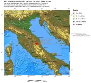 Terremoto area colpita