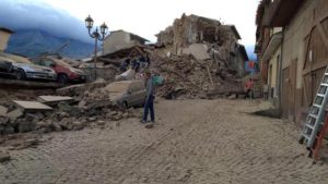 The town of Amatrice, mostly destroyed by the quake that hit Central Italy. Amatrice, Italy, 24 august 2016. ANSA/EMILIANO GRILLOTTI