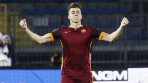 Roma's forward Stephan El Shaarawy celebrates afterscored the first goal of the Italian Serie A soccer match between Empoli FC and AS Roma at Carlo Castellani stadium in Empoli,ess_2d28c6be7ca3424122b471e2e601/Fabio Muzzi