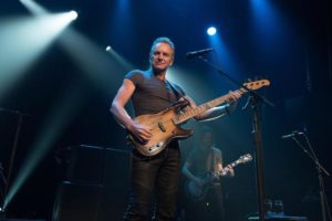 Sting in concerto in occasione della riapertura della grande arena del Bataclan, il music hall parigino colpito dai terroristi dell'Isis nella notte del 13 novembre. Parigi, 12 novembre 2016. ANSA/ UFFICIO STAMPA BATACLAN/ DAVID WOLFF PATRICK +++ ANSA PROVIDES ACCESS TO THIS HANDOUT PHOTO TO BE USED SOLELY TO ILLUSTRATE NEWS REPORTING OR COMMENTARY ON THE FACTS OR EVENTS DEPICTED IN THIS IMAGE; NO ARCHIVING; NO LICENSING +++