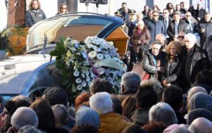 Parents of Fabrizia Di Lorenzo, a victim of the terrorist attack in Berlin, wait out of Sulmona Cathedral, 26 December 2016. ANSA/Claudio Lattanzio
