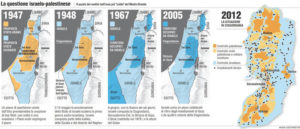 La cronologia dei confini di Israele e territori Palestinesi