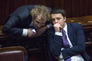 Foto Roberto Monaldo / LaPresse 25-02-2014 Roma Politica Camera dei Deputati - Fiducia governo Renzi Nella foto Luca Lotti, Matteo Renzi Photo Roberto Monaldo / LaPresse 25-02-2014 Rome (Italy) Chamber of Deputies - Vote of confidence on Renzi's Government In the photo Luca Lotti, Matteo Renzi