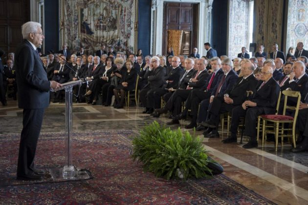 Mattarella durante la celebrazione della Festa del Lavoro