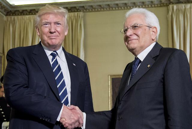 Donald Trump meets Italian president Mattarella
