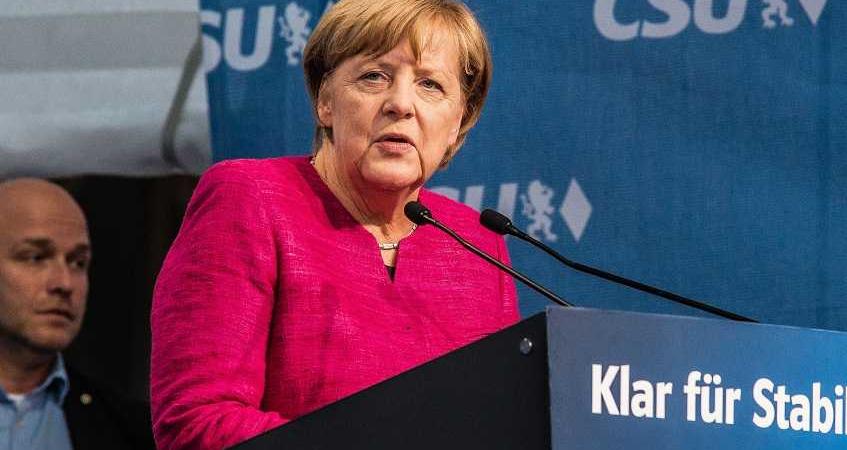 Merkel Campaigns in Munich With Horst Seehofer and Joachim Hermann