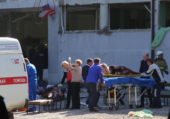 Explosion and shooting in a school in Kerch in Crimea