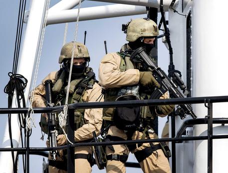 British and Dutch Marines give an anti-piracy demonstration
