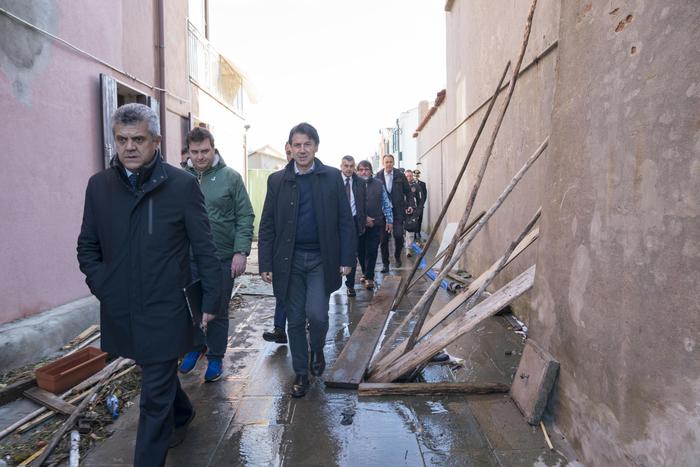 Italian PM Conte in Venice after flooding