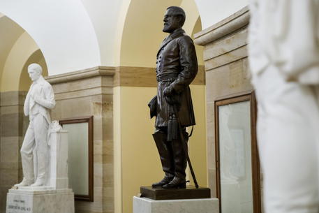 Statue of Confederate General Robert E. Lee on display in the US Capitol